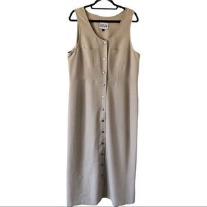 Ashley Brent  Biege Button Down Maxi Dress Size Extra Large